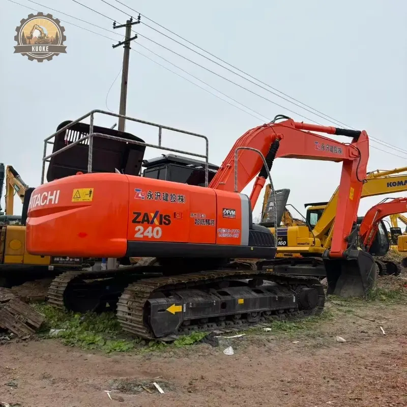 Second hand Hitachi ZAX240 hydraulic digger well maintained powerful engineering equipment factory
